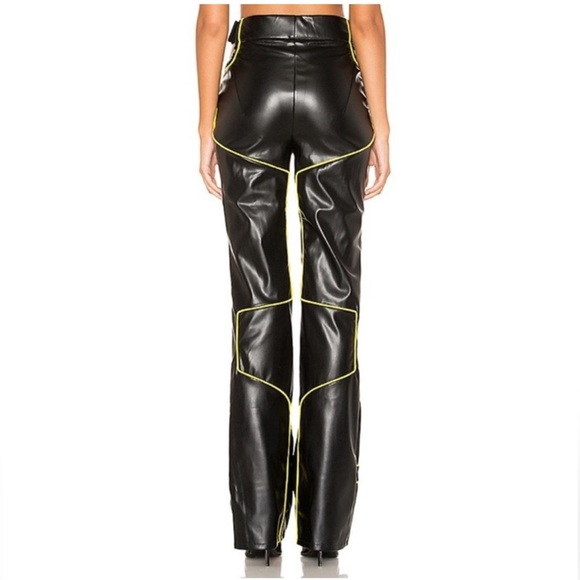 I.AM.GIA Nora Faux Leather Pant in Black and Yellow, Small - Picture 4 of 15